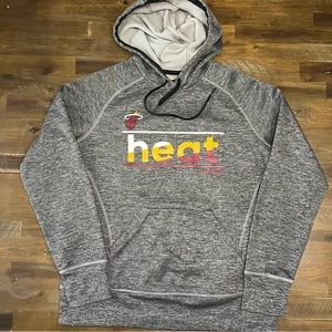 Adidas climawarm fleece Miami Heat gray hoodie sweatshirt
